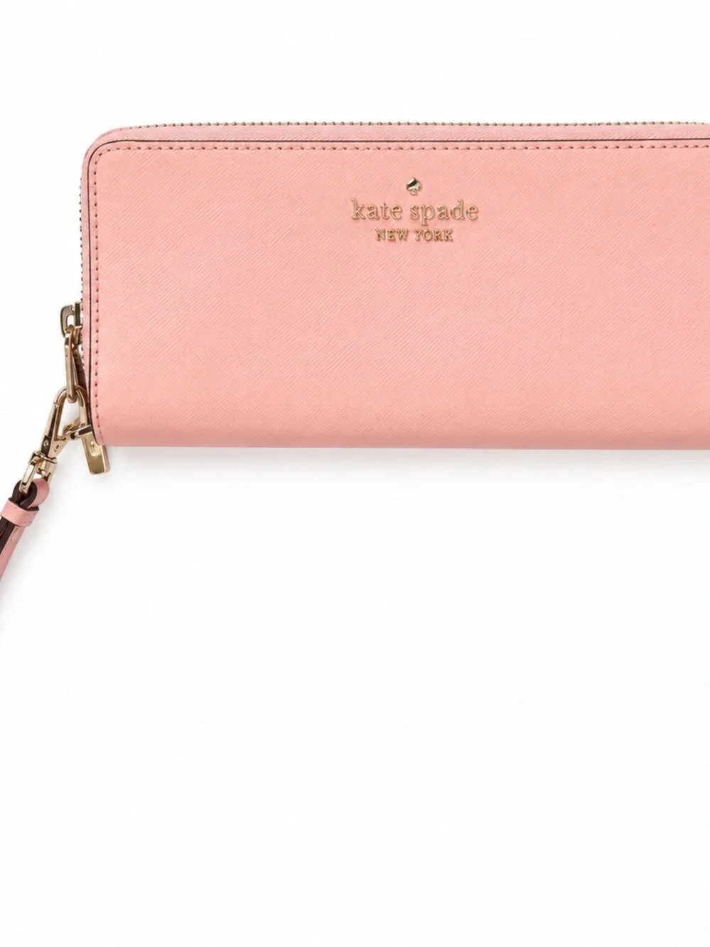 kate spade blush pink zip-around wristlet wallet